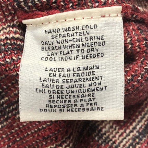 Denim & Supply Ralph Lauren Hooded Cotton Southwestern Cross Red Sweater Large - Picture 5 of 8